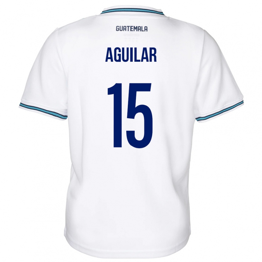 Kandiny Niño Camiseta Guatemala Carlos Aguilar #15 Blanco 1ª Equipación 24-26 La Camisa Chile