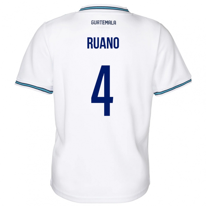 Kandiny Niño Camiseta Guatemala Michelle Ruano #4 Blanco 1ª Equipación 24-26 La Camisa Chile