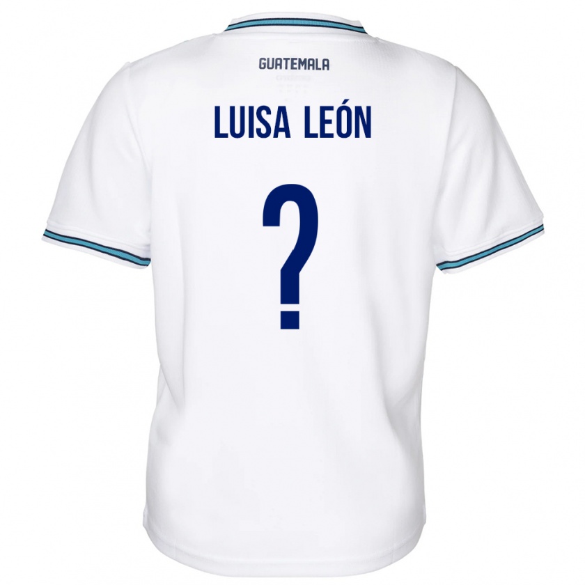 Kandiny Niño Camiseta Guatemala Luisa León #0 Blanco 1ª Equipación 24-26 La Camisa Chile