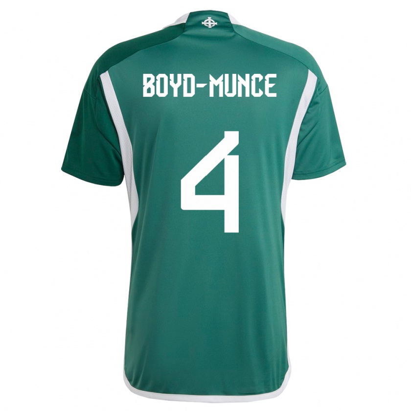 Kandiny Niño Camiseta Irlanda Del Norte Caolan Boyd-Munce #4 Verde 1ª Equipación 24-26 La Camisa Chile