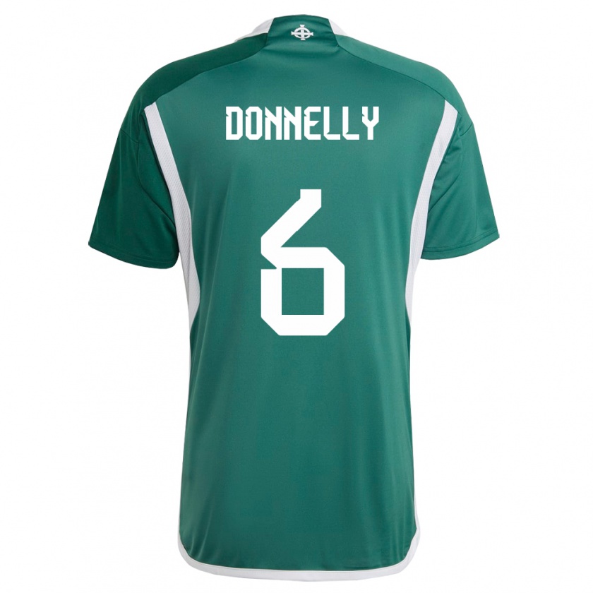 Kandiny Niño Camiseta Irlanda Del Norte Ryan Donnelly #6 Verde 1ª Equipación 24-26 La Camisa Chile