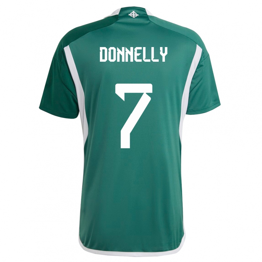 Kandiny Niño Camiseta Irlanda Del Norte Caolan Donnelly #7 Verde 1ª Equipación 24-26 La Camisa Chile