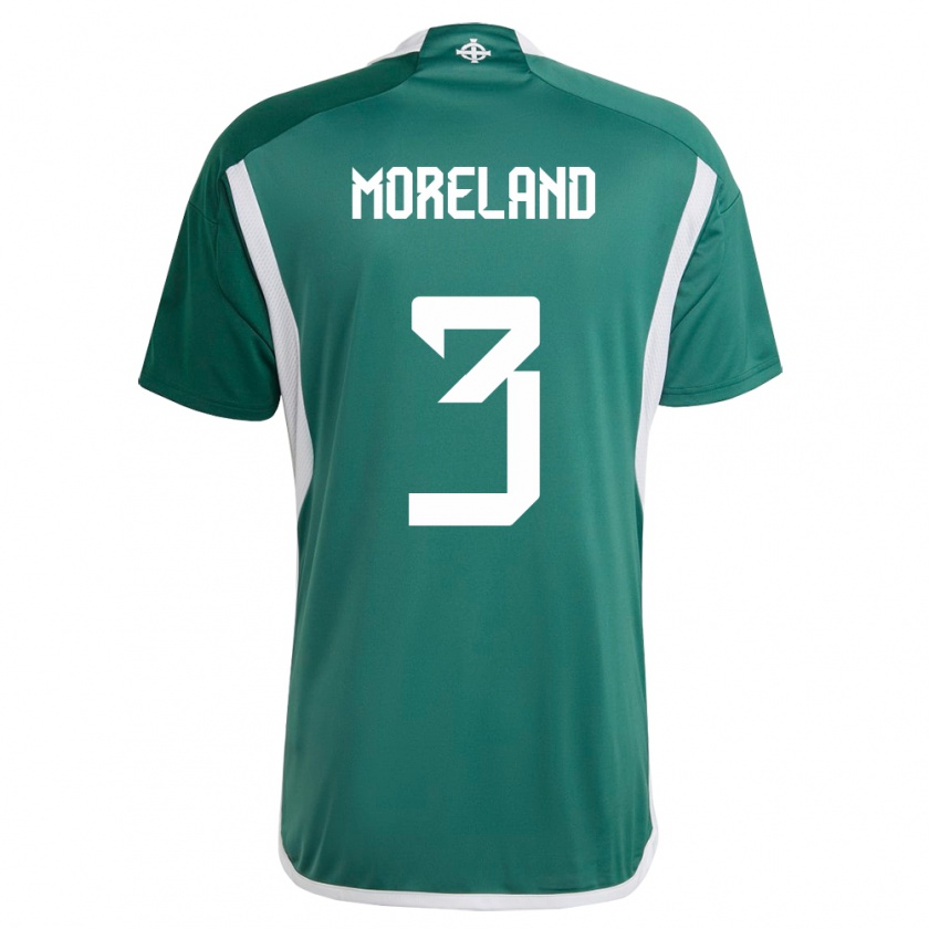 Kandiny Niño Camiseta Irlanda Del Norte Calum Moreland #3 Verde 1ª Equipación 24-26 La Camisa Chile