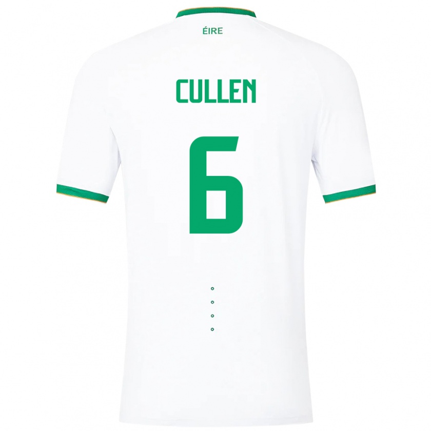 Kandiny Niño Camiseta Irlanda Josh Cullen #6 Blanco 2ª Equipación 24-26 La Camisa Chile