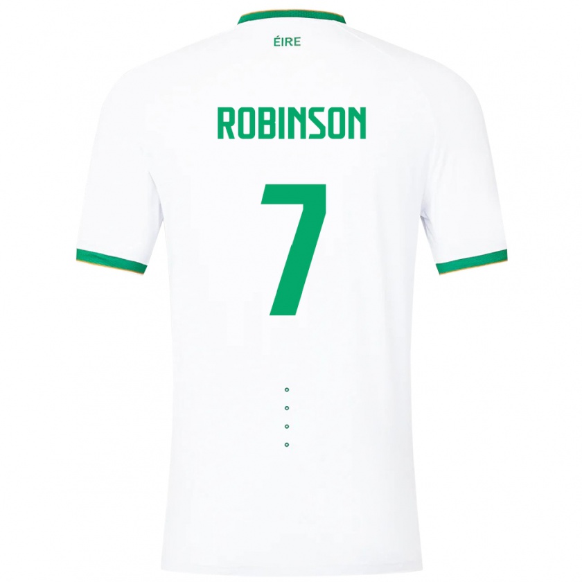 Kandiny Niño Camiseta Irlanda Callum Robinson #7 Blanco 2ª Equipación 24-26 La Camisa Chile