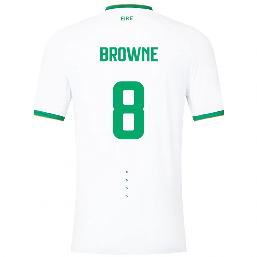 Kandiny Niño Camiseta Irlanda Alan Browne #8 Blanco 2ª Equipación 24-26 La Camisa Chile