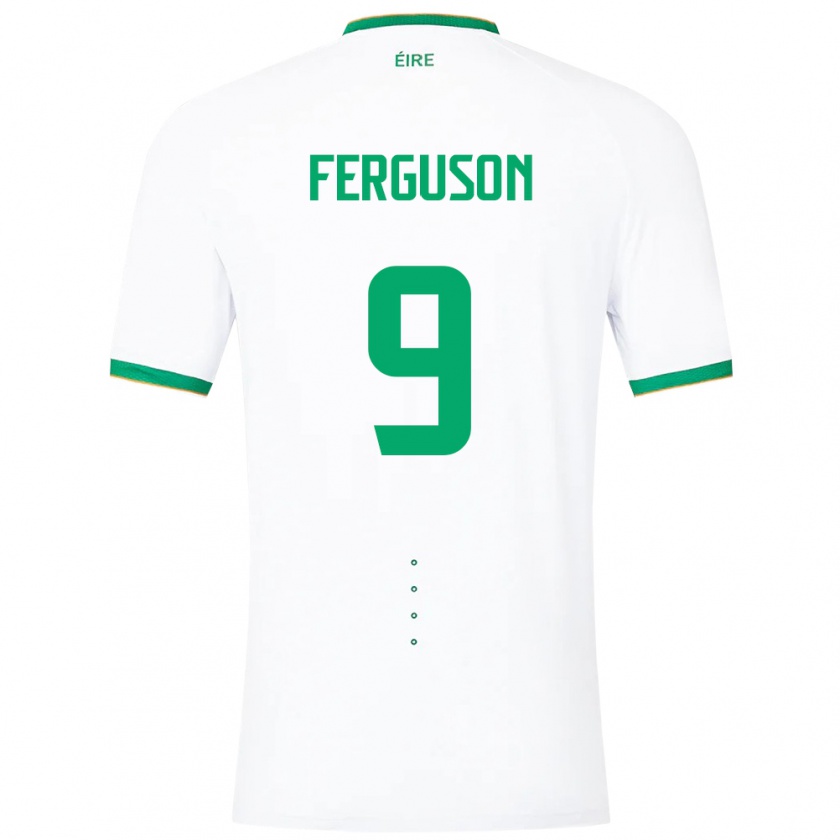 Kandiny Niño Camiseta Irlanda Evan Ferguson #9 Blanco 2ª Equipación 24-26 La Camisa Chile