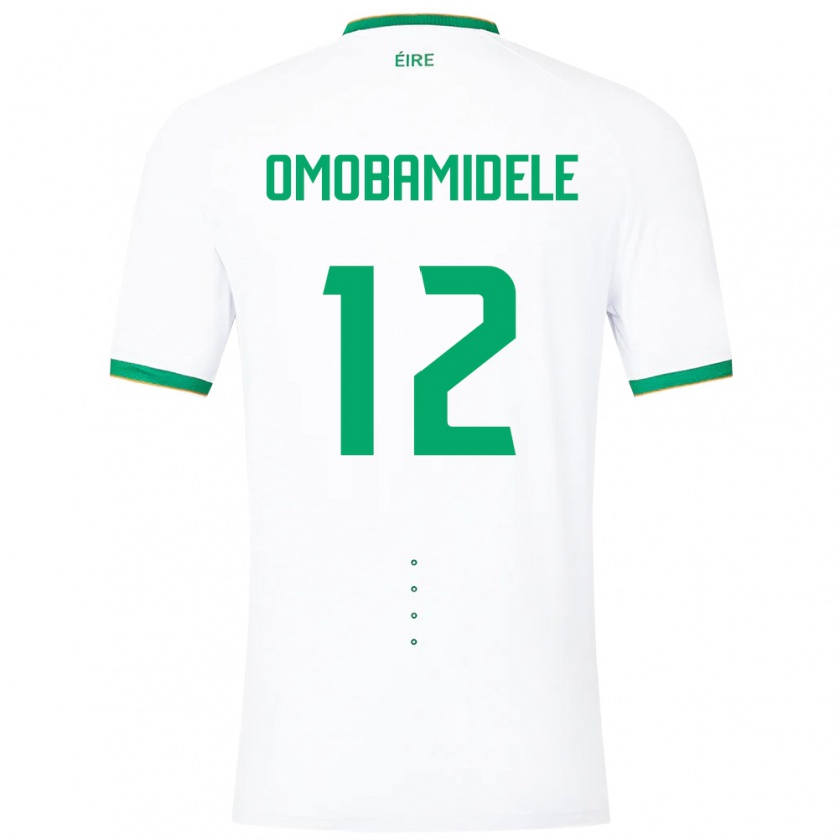 Kandiny Niño Camiseta Irlanda Andrew Omobamidele #12 Blanco 2ª Equipación 24-26 La Camisa Chile