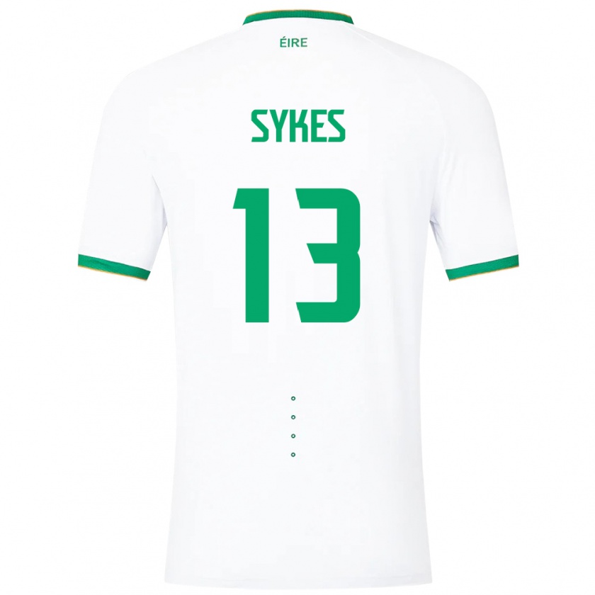 Kandiny Niño Camiseta Irlanda Mark Sykes #13 Blanco 2ª Equipación 24-26 La Camisa Chile