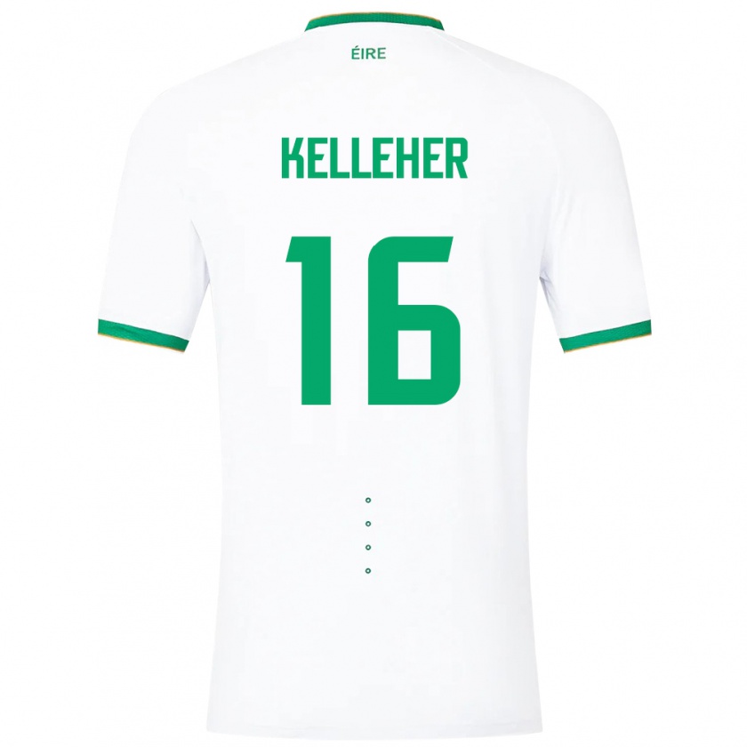 Kandiny Niño Camiseta Irlanda Caoimhín Kelleher #16 Blanco 2ª Equipación 24-26 La Camisa Chile