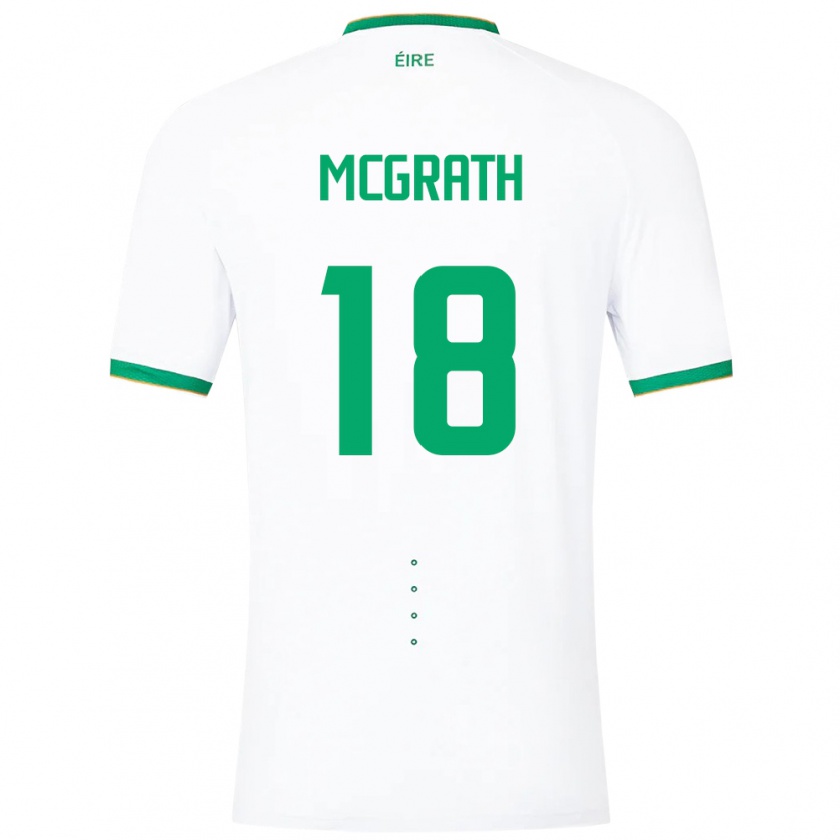 Kandiny Niño Camiseta Irlanda Jamie Mcgrath #18 Blanco 2ª Equipación 24-26 La Camisa Chile