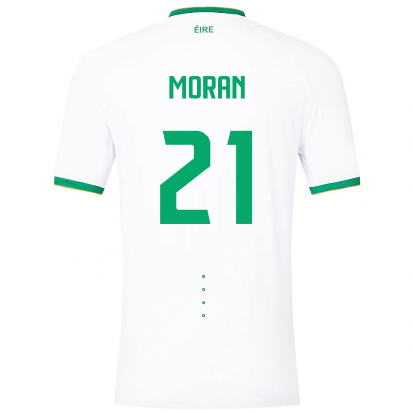 Kandiny Niño Camiseta Irlanda Andy Moran #21 Blanco 2ª Equipación 24-26 La Camisa Chile