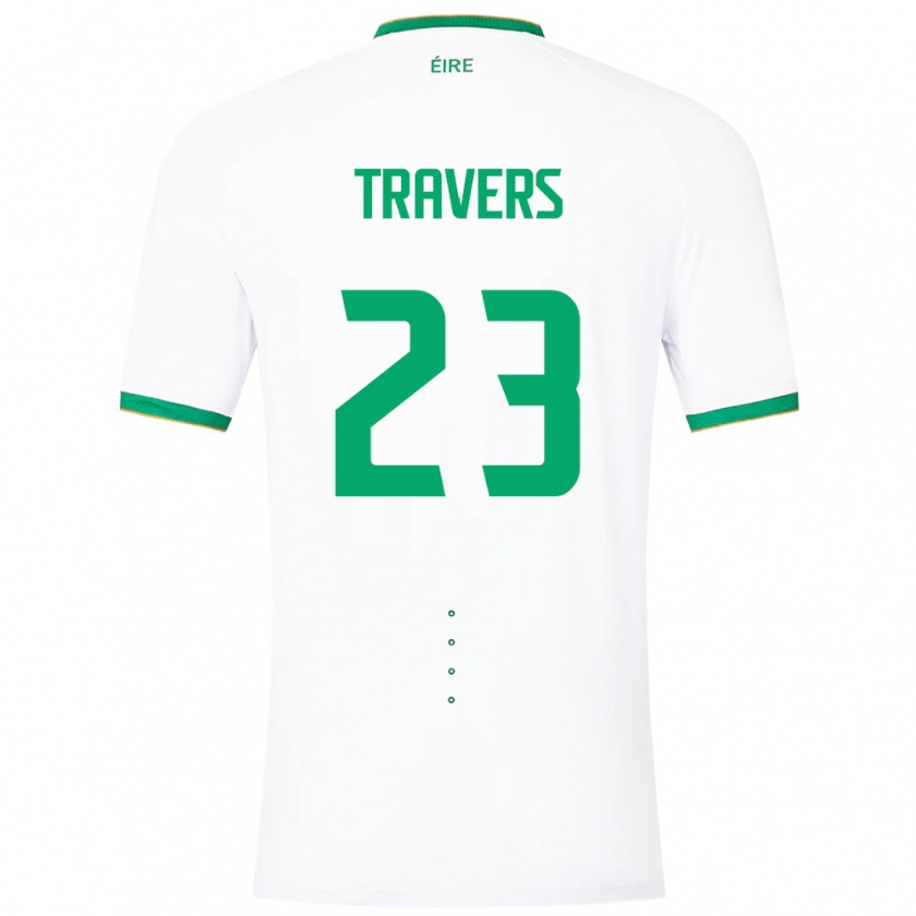 Kandiny Niño Camiseta Irlanda Mark Travers #23 Blanco 2ª Equipación 24-26 La Camisa Chile