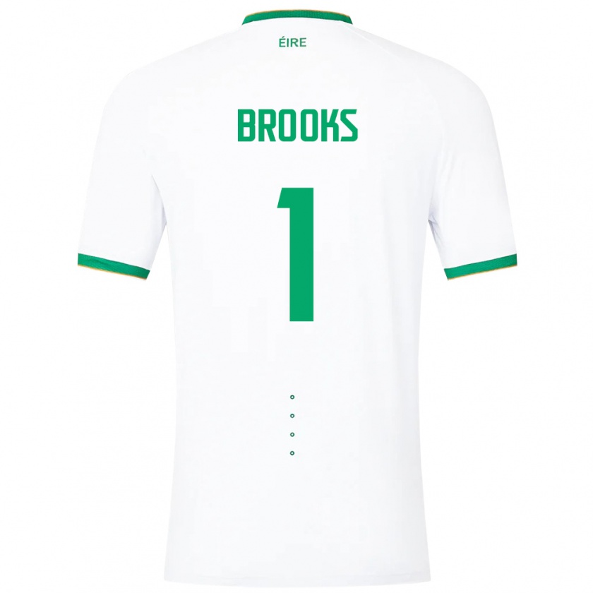 Kandiny Niño Camiseta Irlanda Tiernan Brooks #1 Blanco 2ª Equipación 24-26 La Camisa Chile