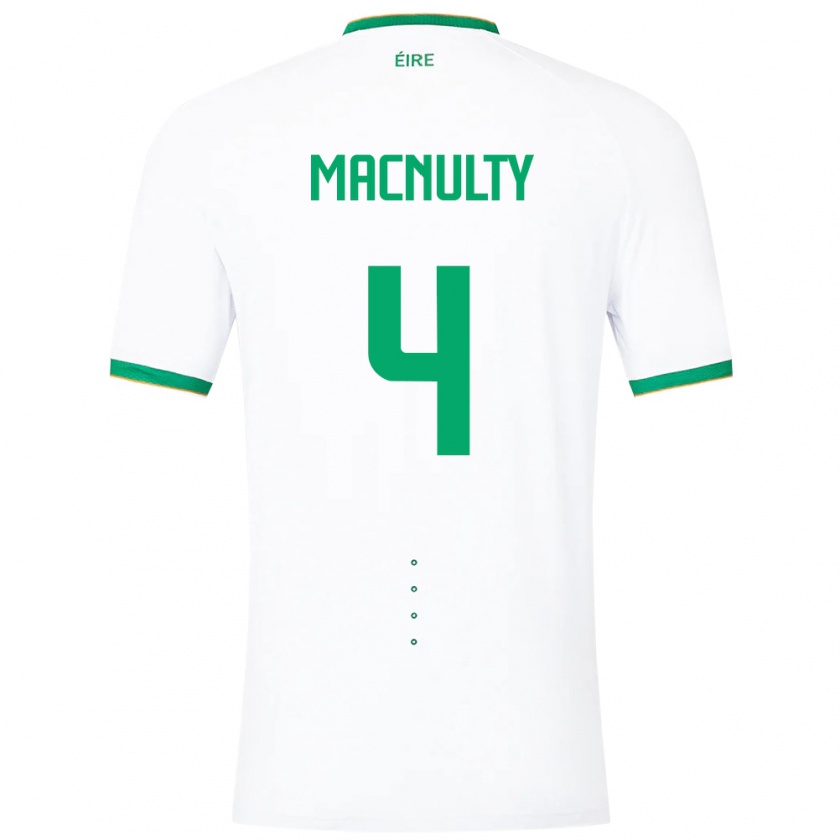 Kandiny Niño Camiseta Irlanda Anselmo García Macnulty #4 Blanco 2ª Equipación 24-26 La Camisa Chile