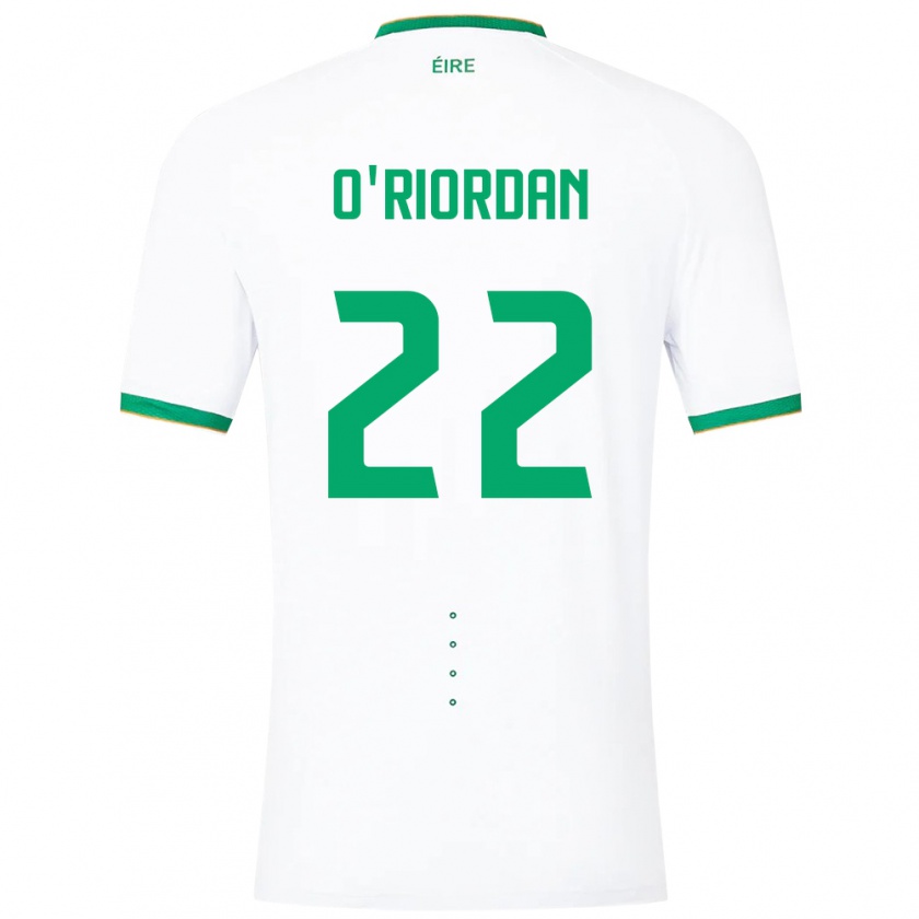 Kandiny Niño Camiseta Irlanda Connor O'riordan #22 Blanco 2ª Equipación 24-26 La Camisa Chile