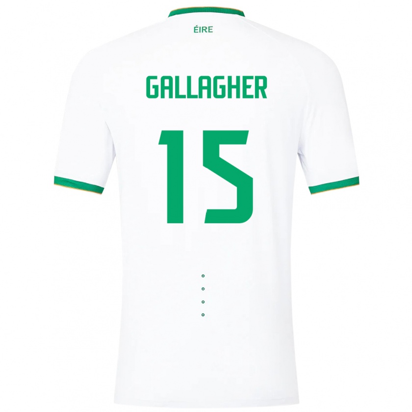 Kandiny Niño Camiseta Irlanda Oisín Gallagher #15 Blanco 2ª Equipación 24-26 La Camisa Chile