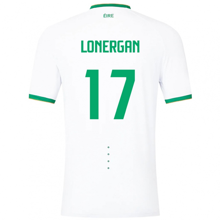 Kandiny Niño Camiseta Irlanda Tom Lonergan #17 Blanco 2ª Equipación 24-26 La Camisa Chile