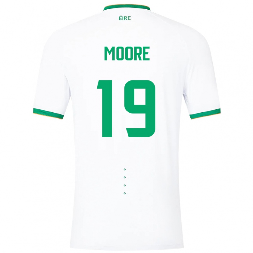 Kandiny Niño Camiseta Irlanda Sean Moore #19 Blanco 2ª Equipación 24-26 La Camisa Chile