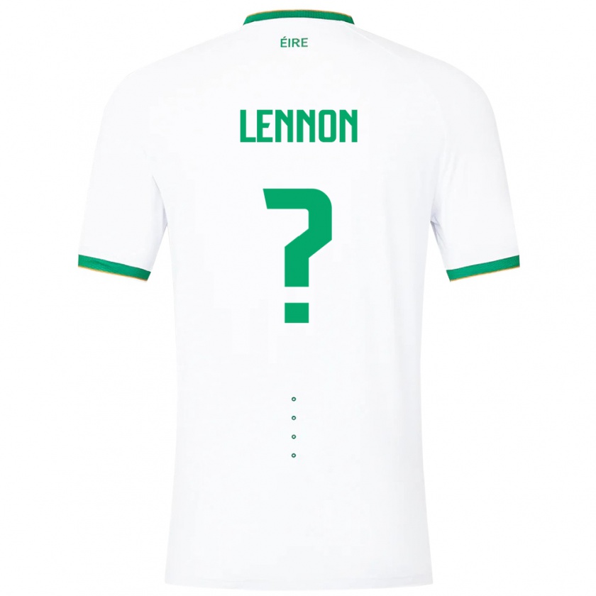 Kandiny Niño Camiseta Irlanda Adam Lennon #0 Blanco 2ª Equipación 24-26 La Camisa Chile