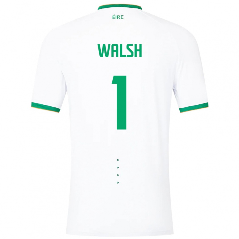 Kandiny Niño Camiseta Irlanda Conor Walsh #1 Blanco 2ª Equipación 24-26 La Camisa Chile