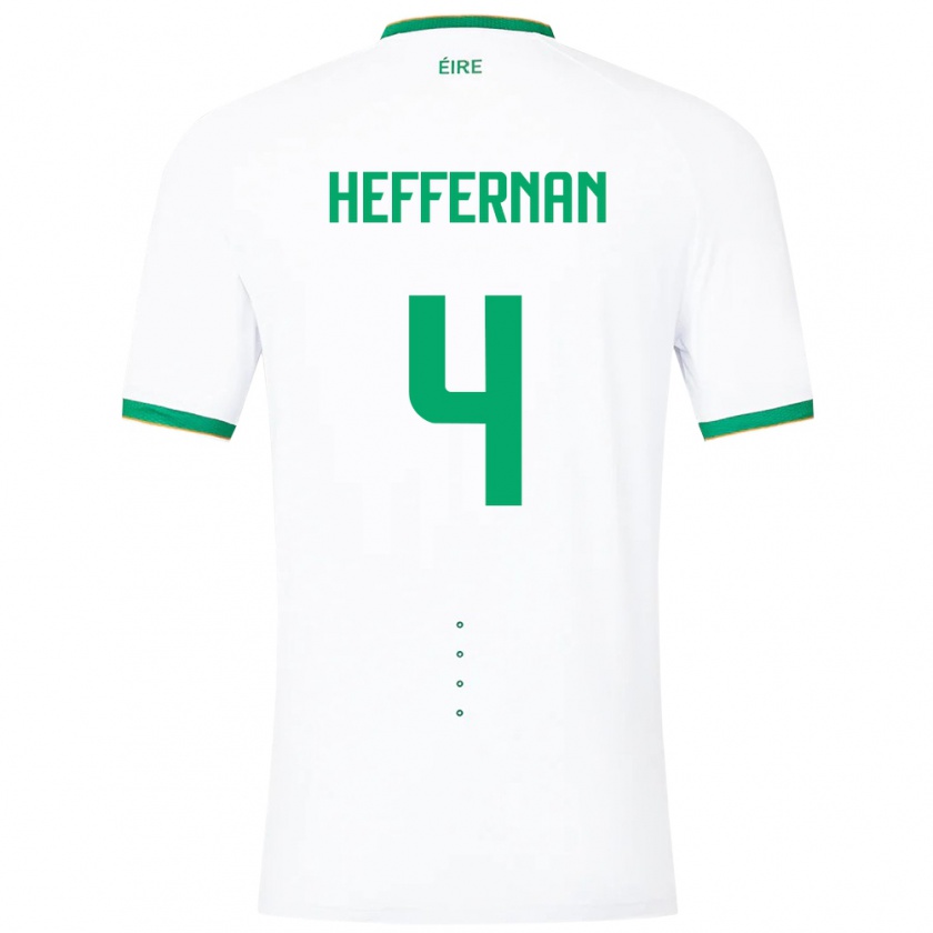 Kandiny Niño Camiseta Irlanda Cathal Heffernan #4 Blanco 2ª Equipación 24-26 La Camisa Chile