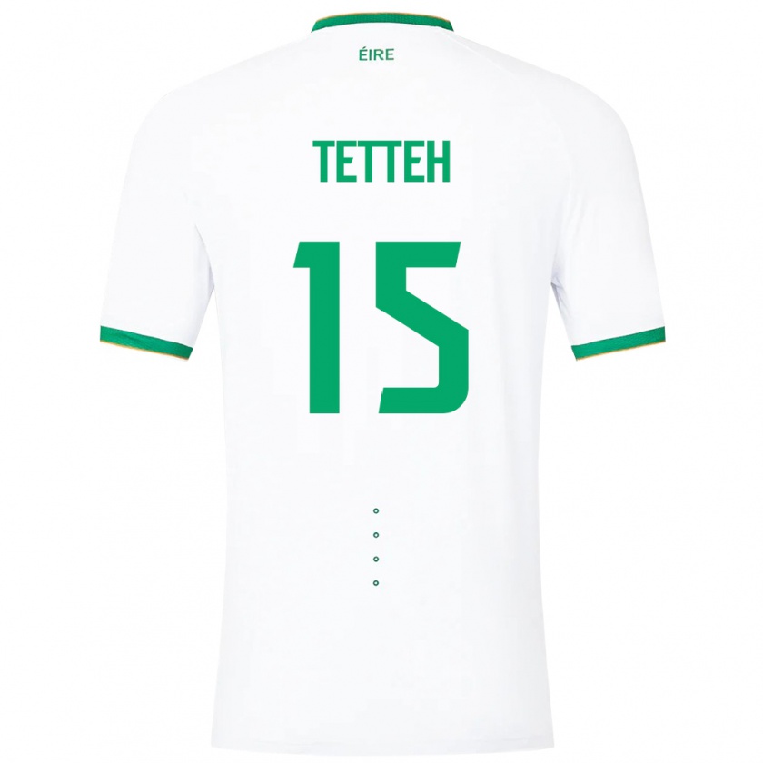 Kandiny Niño Camiseta Irlanda Gideon Tetteh #15 Blanco 2ª Equipación 24-26 La Camisa Chile