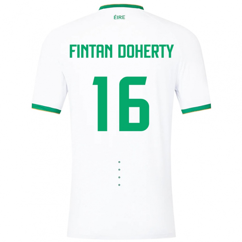 Kandiny Niño Camiseta Irlanda Fintan Doherty #16 Blanco 2ª Equipación 24-26 La Camisa Chile