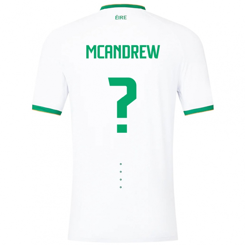 Kandiny Niño Camiseta Irlanda Niall Mcandrew #0 Blanco 2ª Equipación 24-26 La Camisa Chile