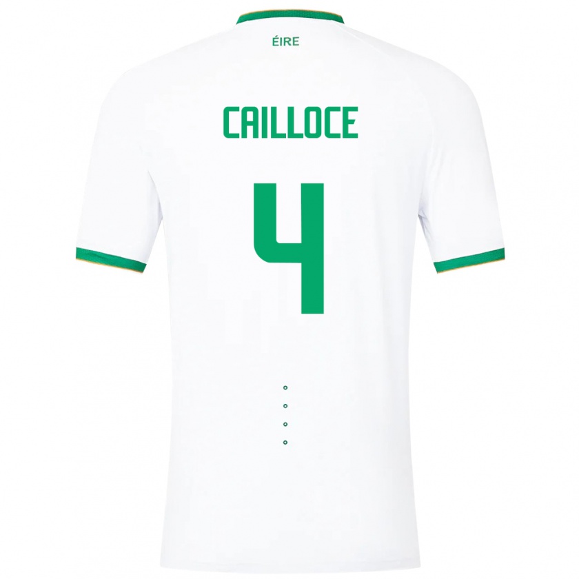 Kandiny Niño Camiseta Irlanda Luca Cailloce #4 Blanco 2ª Equipación 24-26 La Camisa Chile