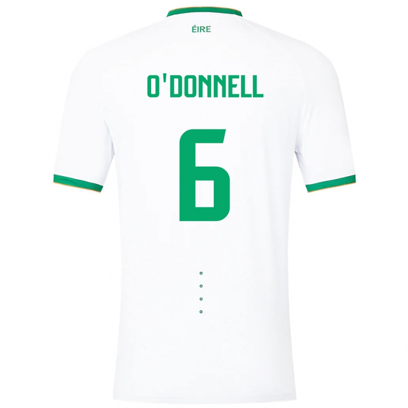 Kandiny Niño Camiseta Irlanda Luke O'donnell #6 Blanco 2ª Equipación 24-26 La Camisa Chile