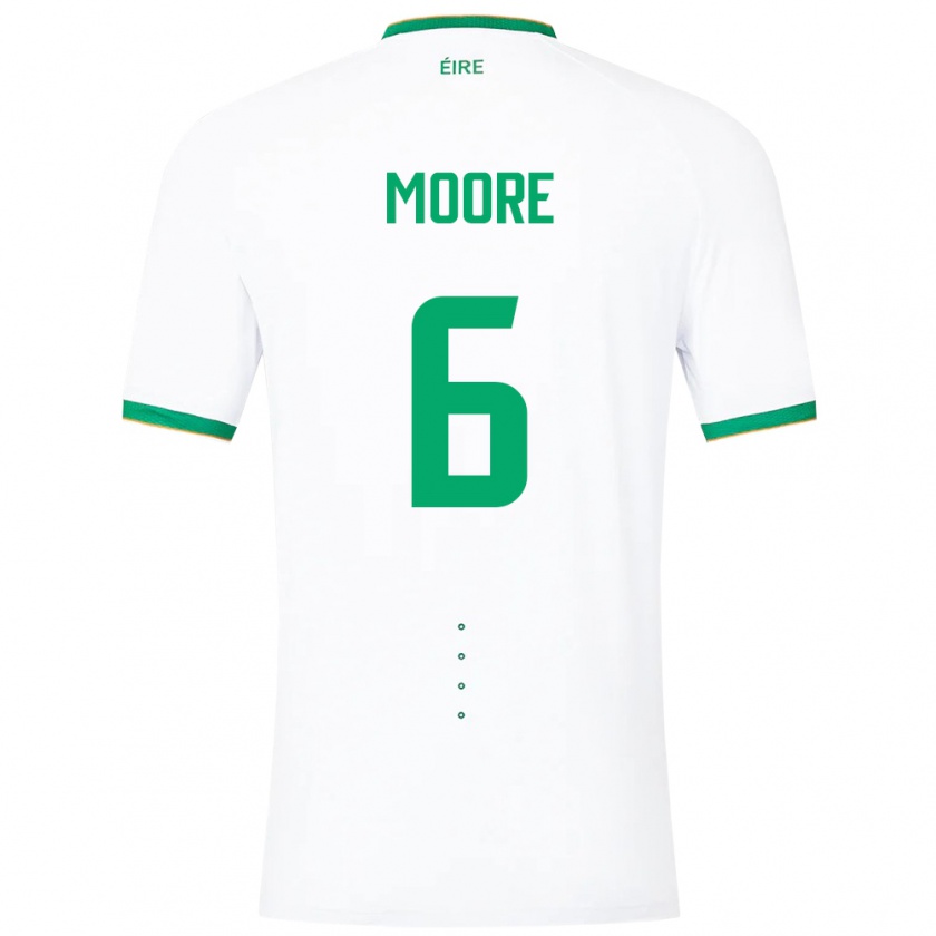 Kandiny Niño Camiseta Irlanda Matthew Moore #6 Blanco 2ª Equipación 24-26 La Camisa Chile