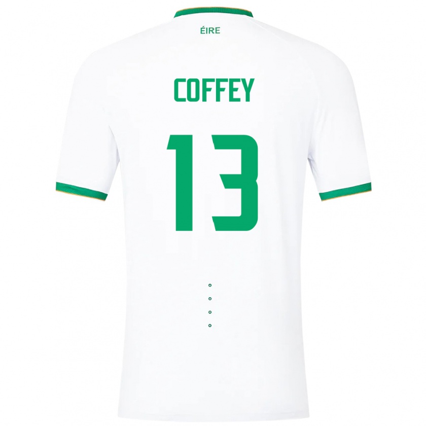 Kandiny Niño Camiseta Irlanda Fiachra Coffey #13 Blanco 2ª Equipación 24-26 La Camisa Chile