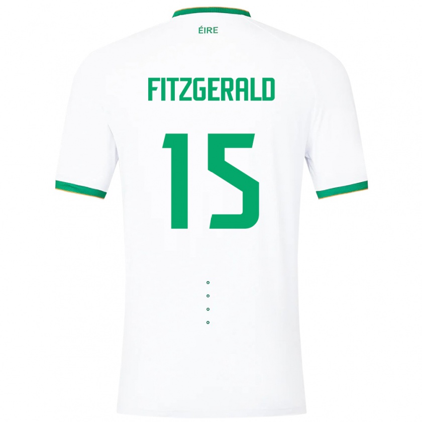 Kandiny Niño Camiseta Irlanda Kyle Fitzgerald #15 Blanco 2ª Equipación 24-26 La Camisa Chile