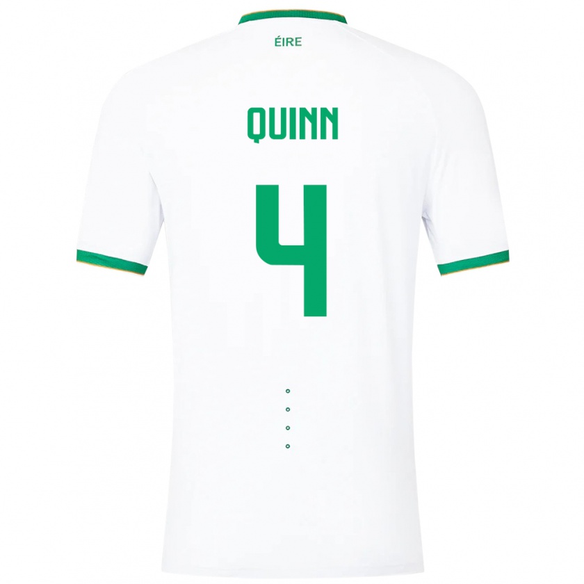 Kandiny Niño Camiseta Irlanda Louise Quinn #4 Blanco 2ª Equipación 24-26 La Camisa Chile