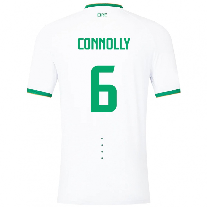 Kandiny Niño Camiseta Irlanda Megan Connolly #6 Blanco 2ª Equipación 24-26 La Camisa Chile