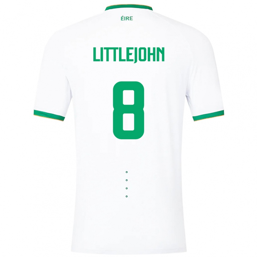 Kandiny Niño Camiseta Irlanda Ruesha Littlejohn #8 Blanco 2ª Equipación 24-26 La Camisa Chile