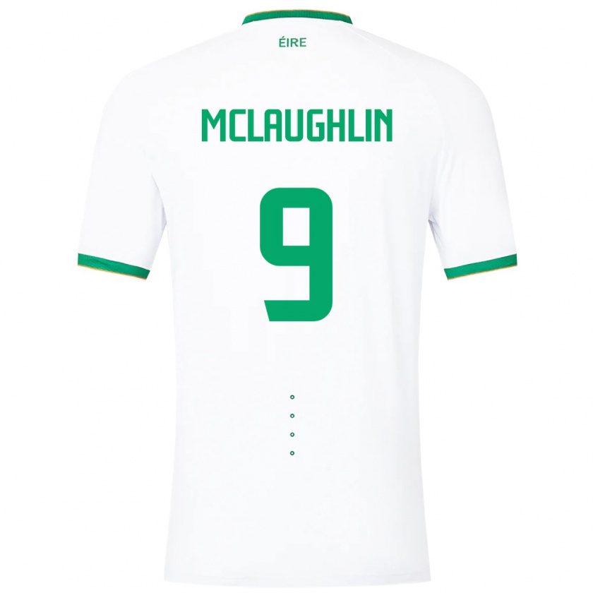 Kandiny Niño Camiseta Irlanda Erin Mclaughlin #9 Blanco 2ª Equipación 24-26 La Camisa Chile