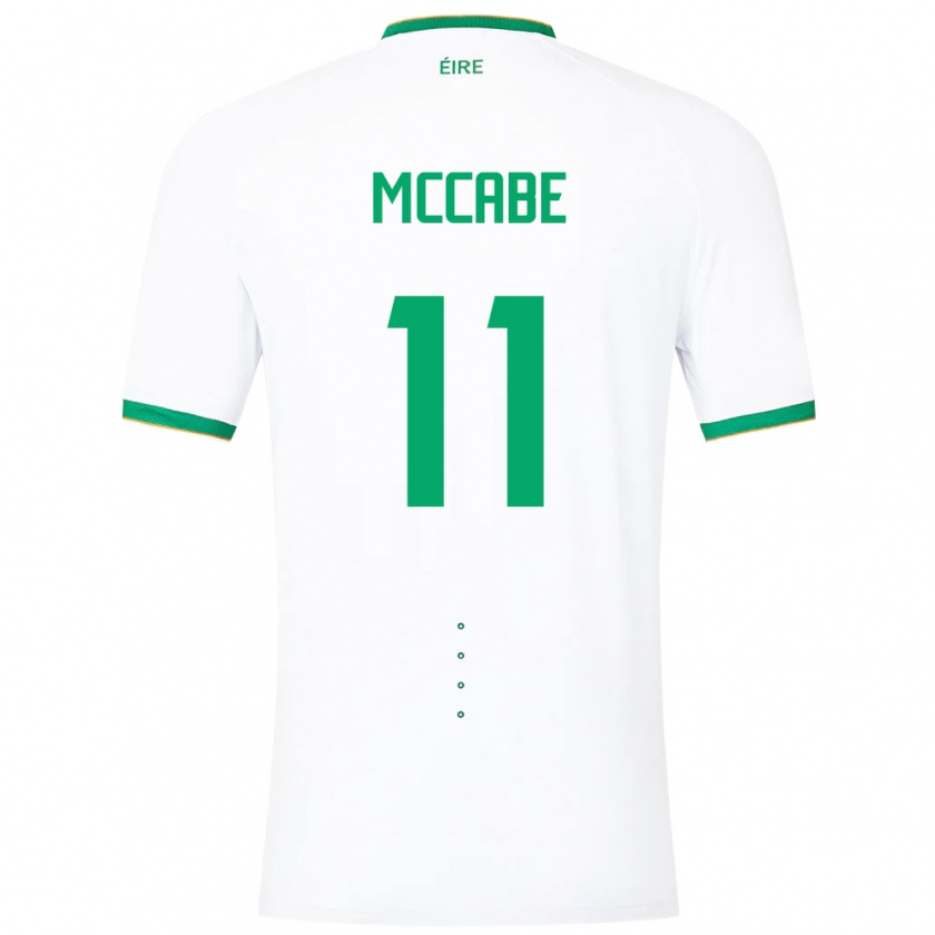 Kandiny Niño Camiseta Irlanda Katie Mccabe #11 Blanco 2ª Equipación 24-26 La Camisa Chile