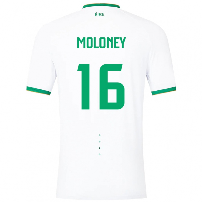 Kandiny Niño Camiseta Irlanda Grace Moloney #16 Blanco 2ª Equipación 24-26 La Camisa Chile