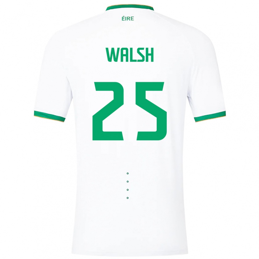 Kandiny Niño Camiseta Irlanda Megan Walsh #25 Blanco 2ª Equipación 24-26 La Camisa Chile