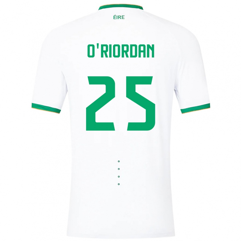 Kandiny Niño Camiseta Irlanda Claire O'riordan #25 Blanco 2ª Equipación 24-26 La Camisa Chile