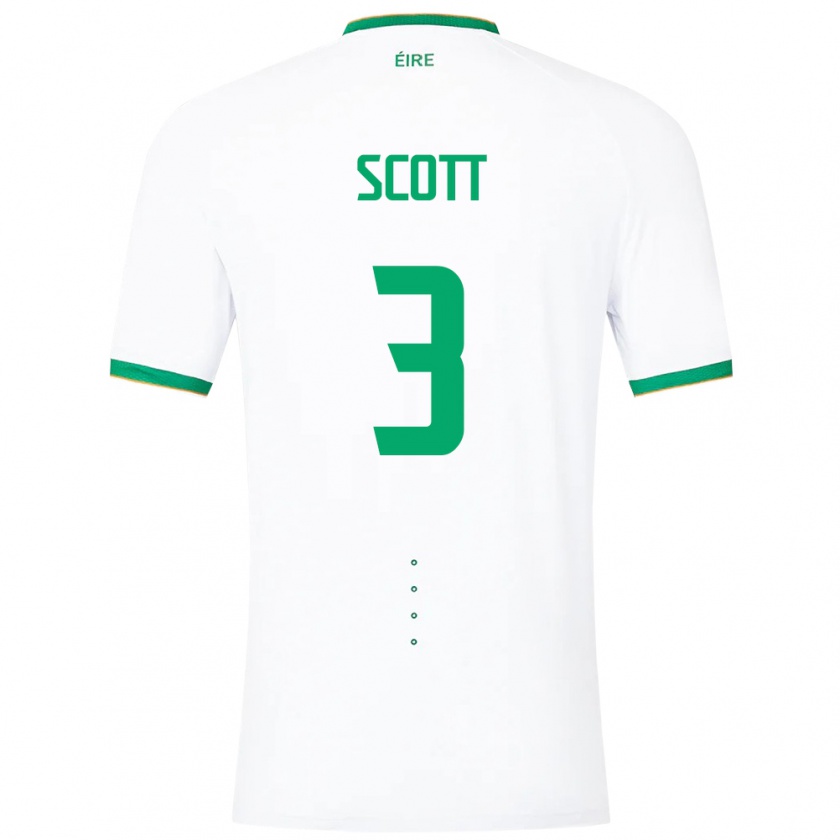 Kandiny Niño Camiseta Irlanda Harriet Scott #3 Blanco 2ª Equipación 24-26 La Camisa Chile