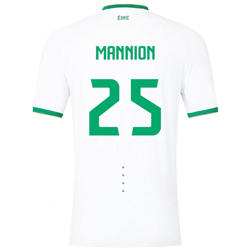 Kandiny Niño Camiseta Irlanda Aoife Mannion #25 Blanco 2ª Equipación 24-26 La Camisa Chile