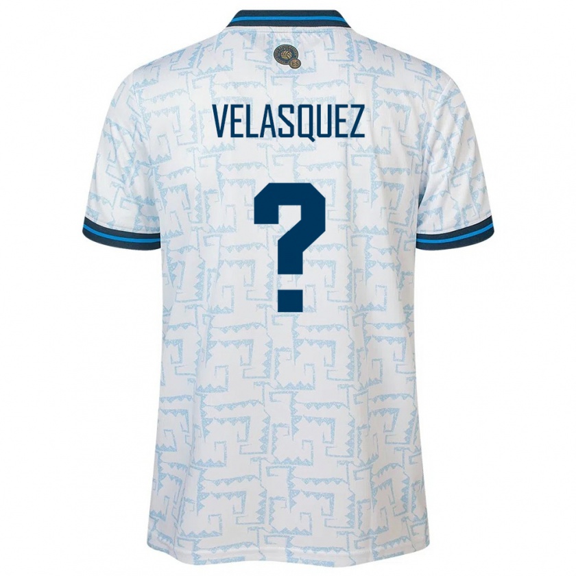 Kandiny Niño Camiseta El Salvador Jorge Velasquez #0 Blanco 2ª Equipación 24-26 La Camisa Chile