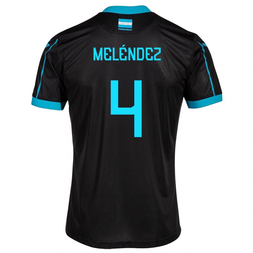 Kandiny Niño Camiseta Honduras Carlos Meléndez #4 Negro 2ª Equipación 24-26 La Camisa Chile