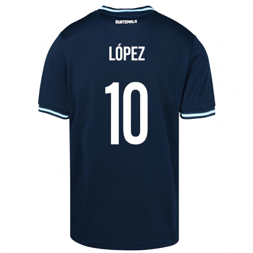 Kandiny Niño Camiseta Guatemala Antonio López #10 Azul 2ª Equipación 24-26 La Camisa Chile