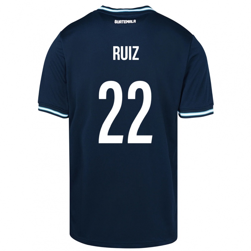 Kandiny Niño Camiseta Guatemala Kevin Ruiz #22 Azul 2ª Equipación 24-26 La Camisa Chile