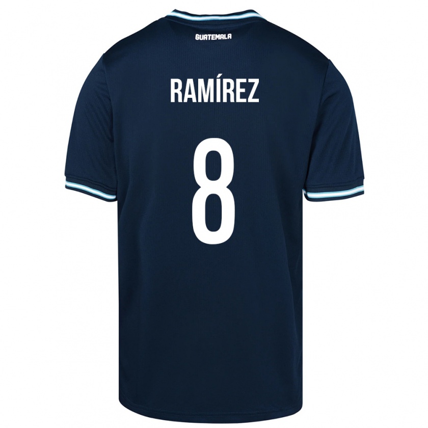 Kandiny Niño Camiseta Guatemala Dennis Ramírez #8 Azul 2ª Equipación 24-26 La Camisa Chile