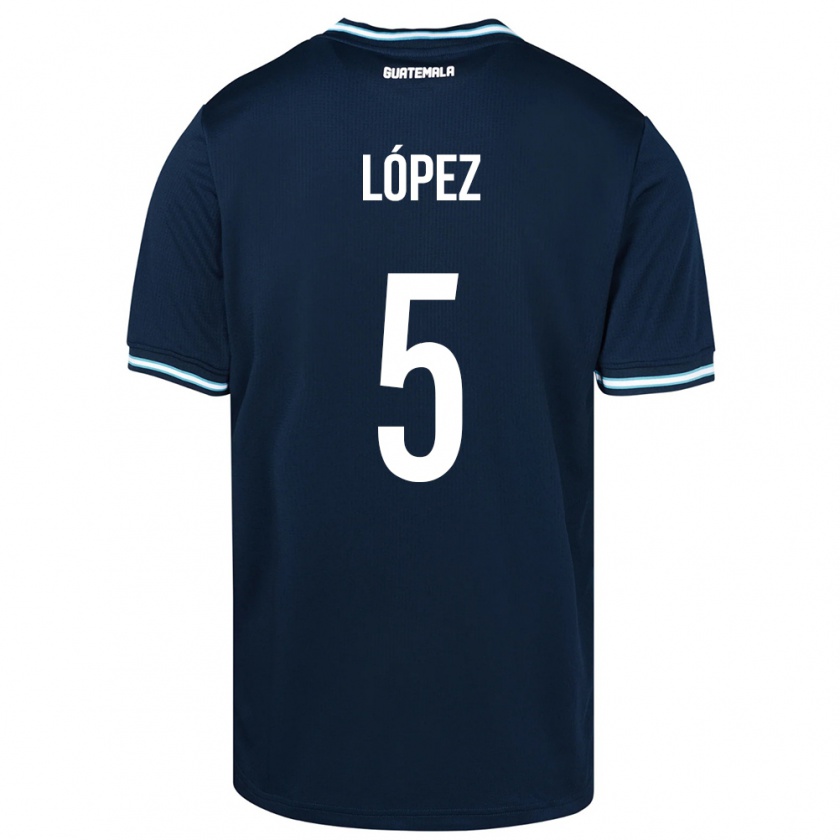 Kandiny Niño Camiseta Guatemala Jeffery López #5 Azul 2ª Equipación 24-26 La Camisa Chile